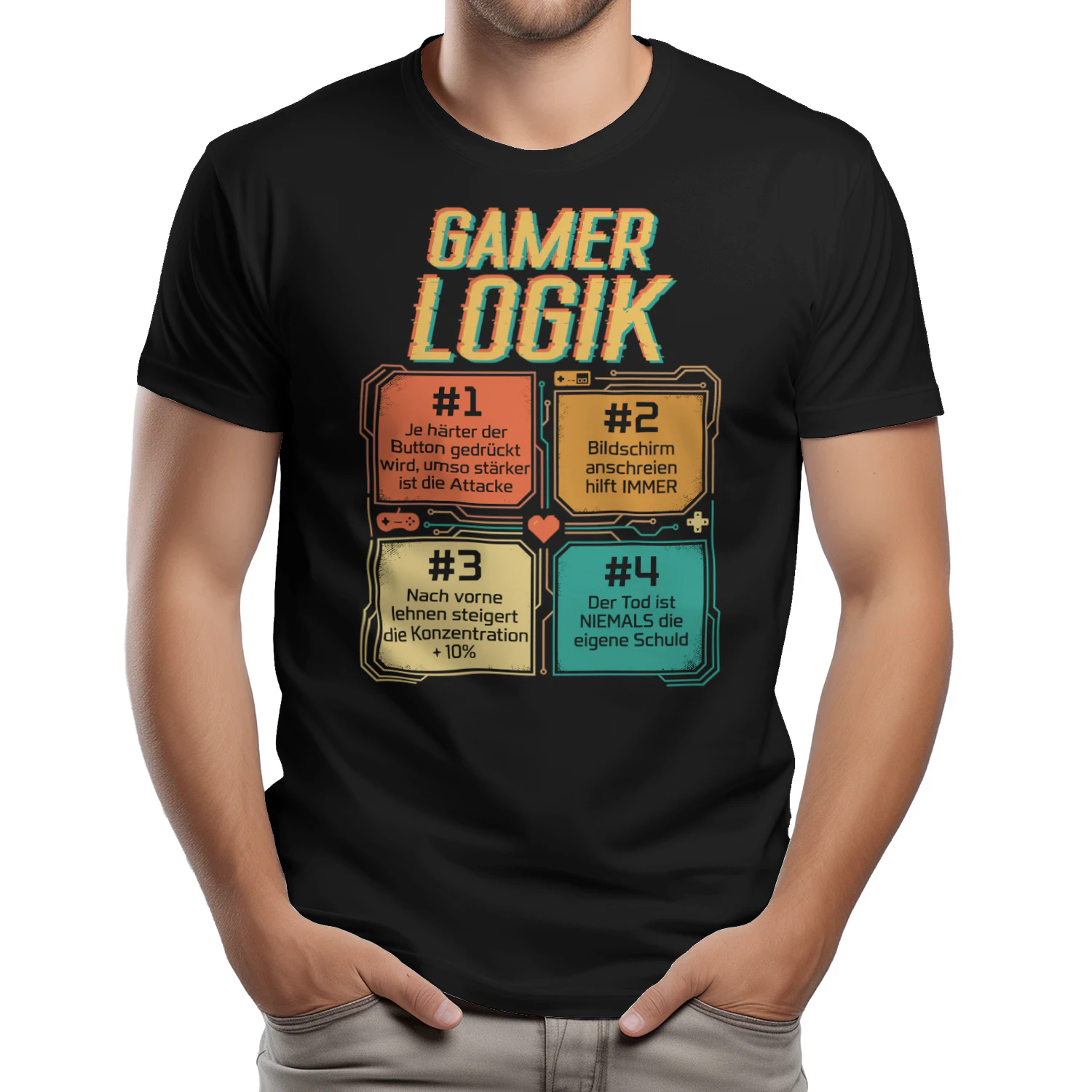 Gamer Logik Computer PC Controller Gamer Jungen Zocker T-shirt