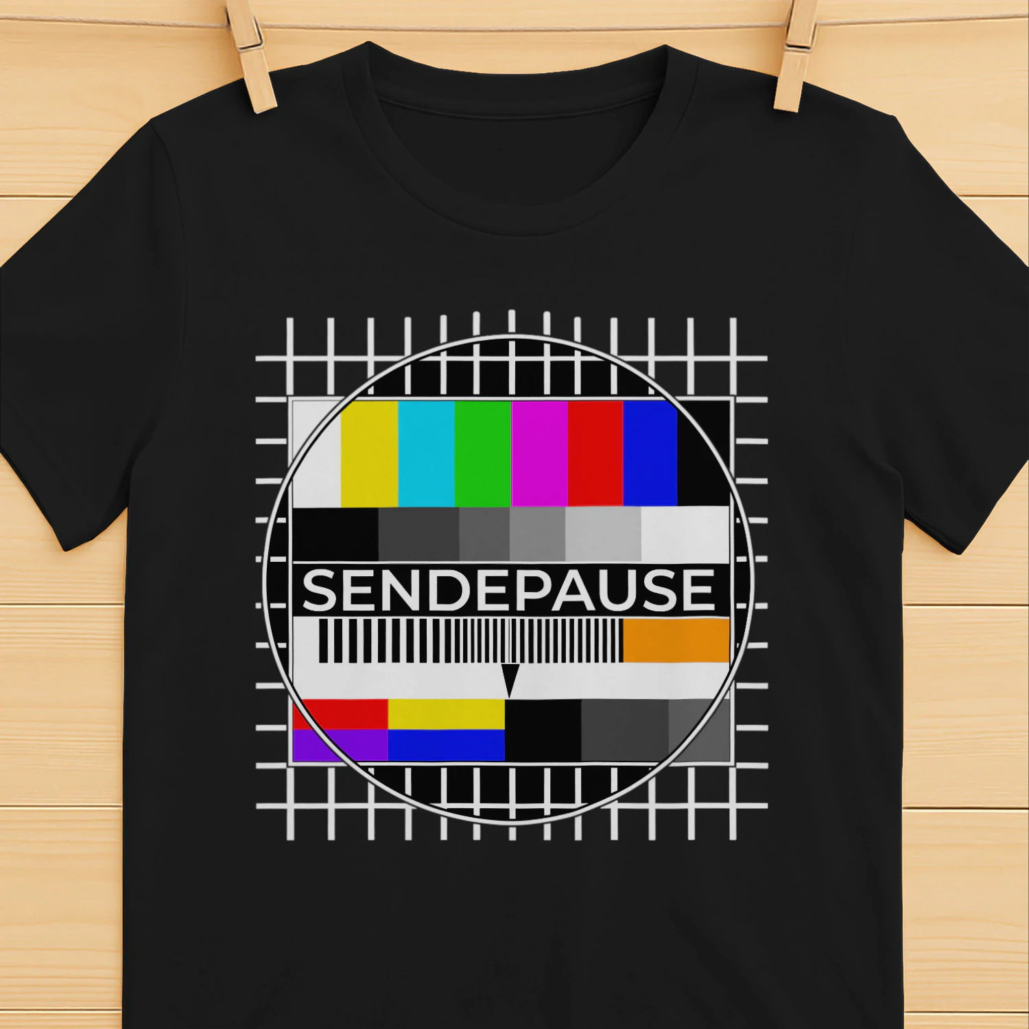 Sendepause Retro Nostalgie TV Test Muster 90er Jahre Party 80er Jahre Classic Unisex T-shirt