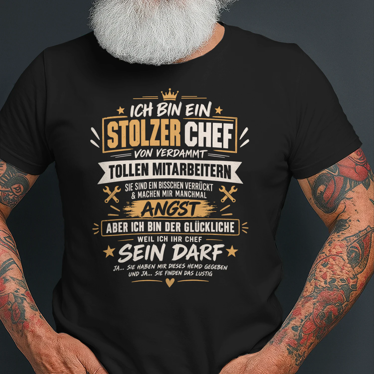 Ich Bin EIN Stolzer Chef Tolle Mitarbeiter Lustig Buro Humor T-shirt