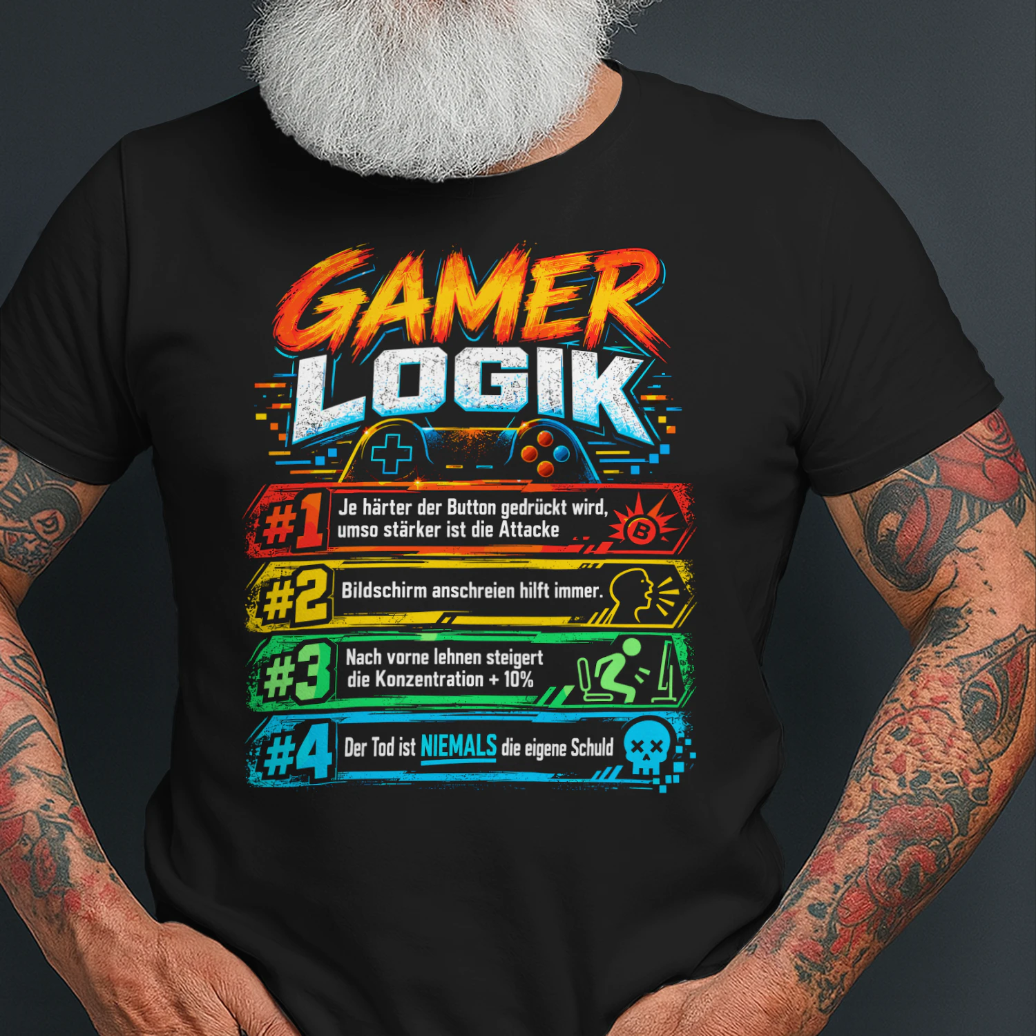Gamer Logik Computer PC Controller Gamer Jungen Zocker T-shirt
