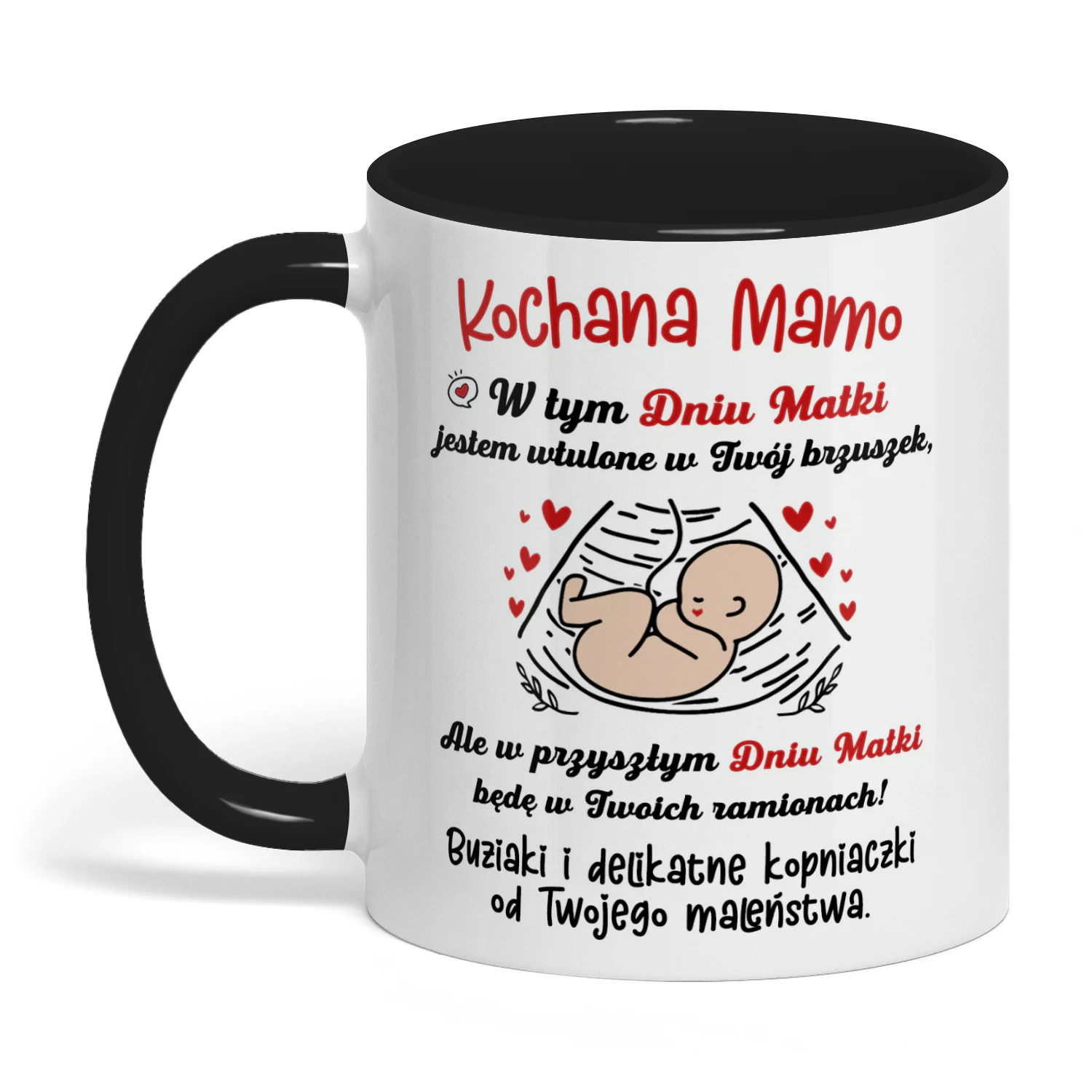 Personalizowany Kubek Dwukolorowy dla Przyszłej Mamy | Pierwszy Prezent na Dzień Matki dla Mam Oczekujących i Nowych Mam