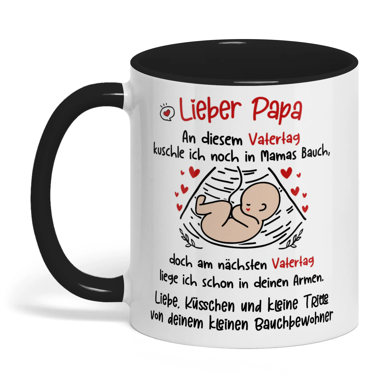 Personalisierte Tasse für werdenden Papa mit Ultraschallbild | Geschenk zum ersten Vatertag | Tasse für werdenden Vater