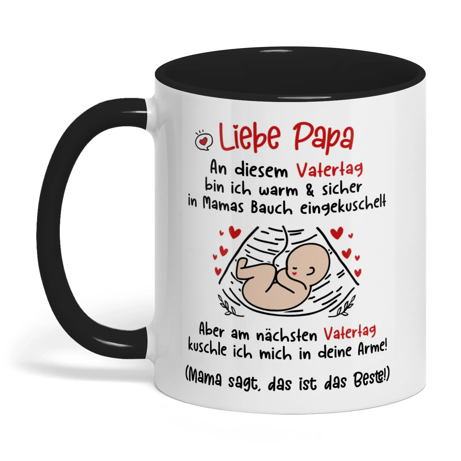 Personalisierter zweifarbiger Becher für werdende Väter | Geschenk zum ersten Vatertag für werdende Väter | Personalisierter Kaffeebecher mit Ultraschallbild