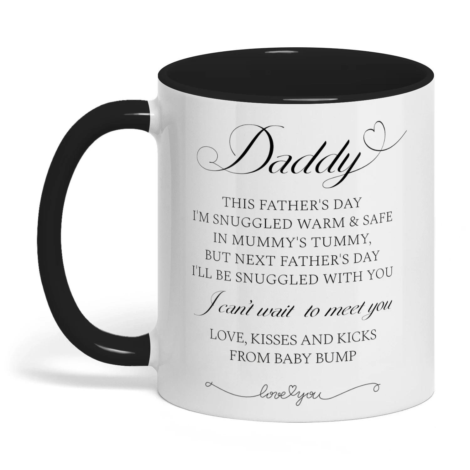 Personalized Dad To Be Two Tone Mug with Ultrasound Photo | First Father’s Day Gift for Expectant Dad | Custom New Daddy Coffee Mug