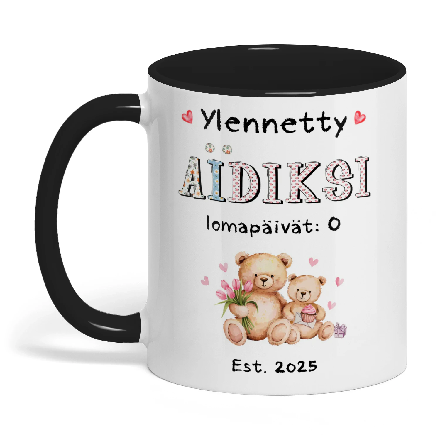 Räätälöity Kaksivärinen Muki Ensiäidille | Ensimmäinen Äitienpäivälahja Uudelle Äidille | Ylennetty Äidiksi