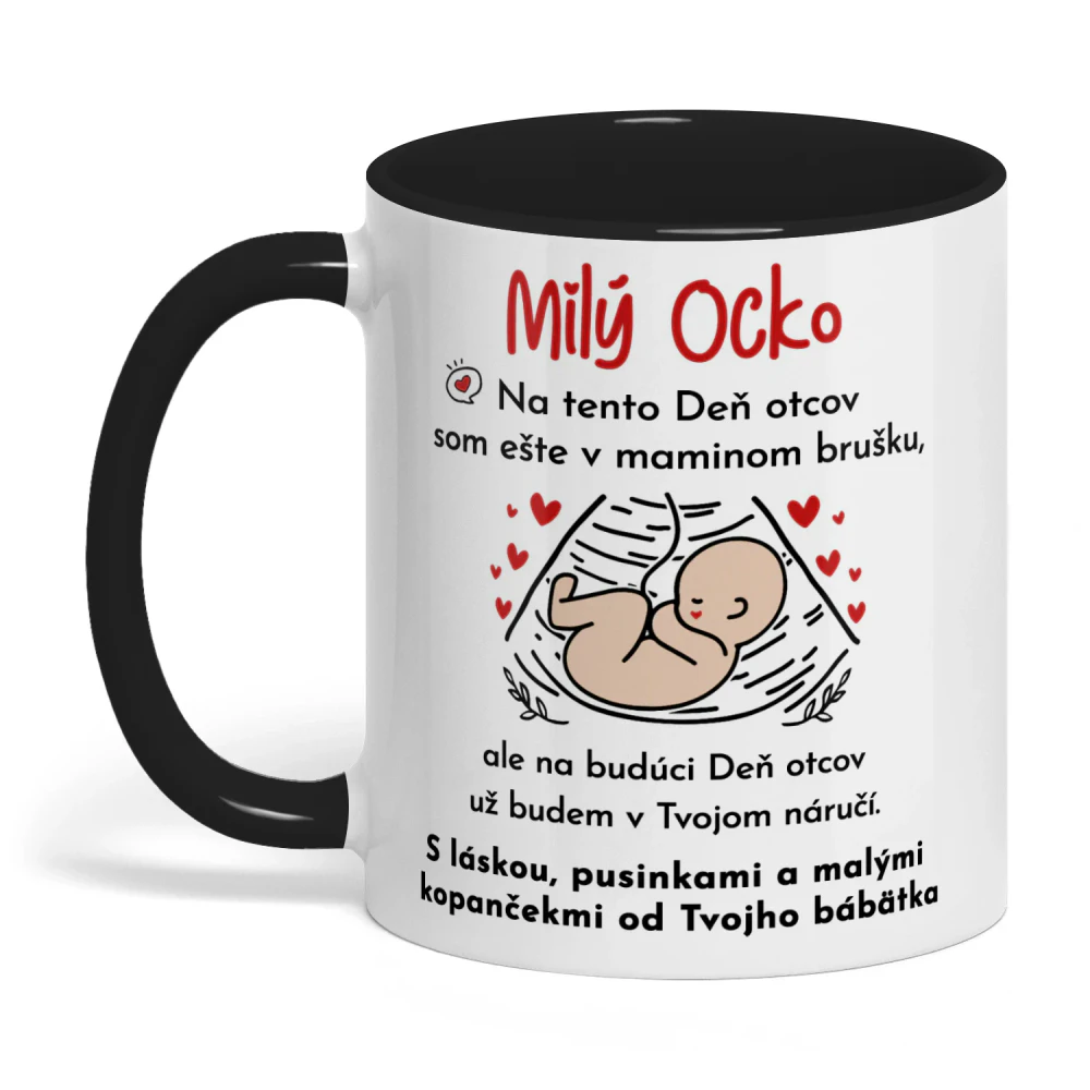 Personalizovaný Hrnček pre Budúceho Otecka s Ultrazvukom | Darček na Prvý Deň Otcov