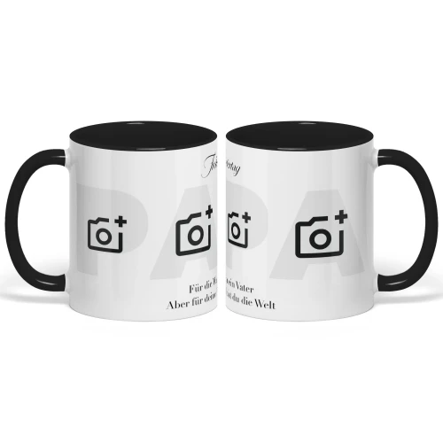 Personalisierter zweifarbiger Becher für erstmalige Väter | Besonderes Geschenk zum ersten Vatertag | Für die Welt bist du vielleicht nur eine Person, aber für mich bist du die ganze Welt