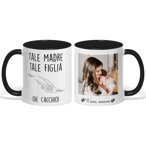 Tazza Bicolore Personalizzata Per Neo Mamma | Regalo Divertente Della Figlia Per La Prima Festa della Mamma | Tale Madre Tale Figlia