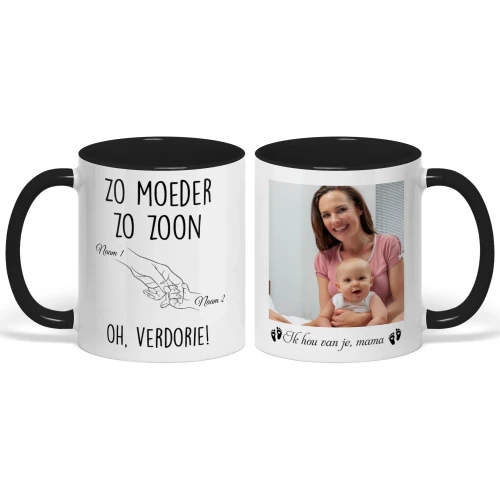Gepersonaliseerde Tweekleurige Mok Voor Nieuwe Moeder | Grappig Eerste Moederdag Zoon Cadeau | Zoals Moeder Zoals Zoon