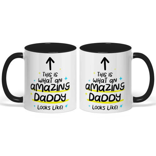 Custom Two Tone Mug for New Dad | This Is What An Amazing Daddy Looks Like | Personalized Gift Copy 10