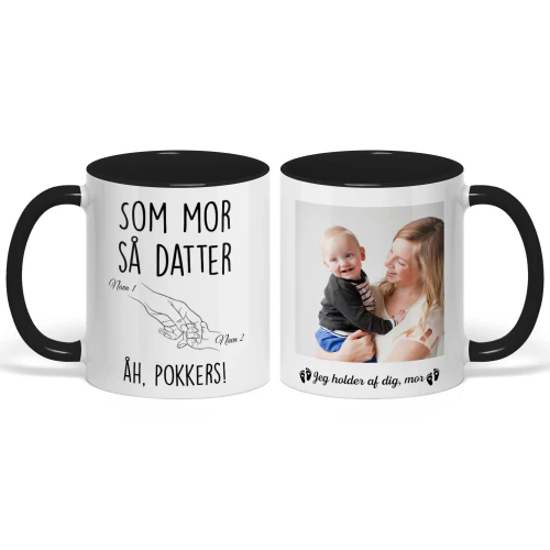 Personlig Tofarvet Krus Til Førstegangsmor | Sjov Første Morsdag Datter Gave | Som Mor Så Datter