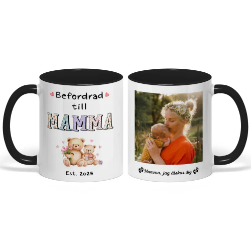 Anpassad Tvåfärgad Mugg För Förstagångsmamma | Första Mors Dag Present För Nyblivna Mamma | Befordrad Till Mamma