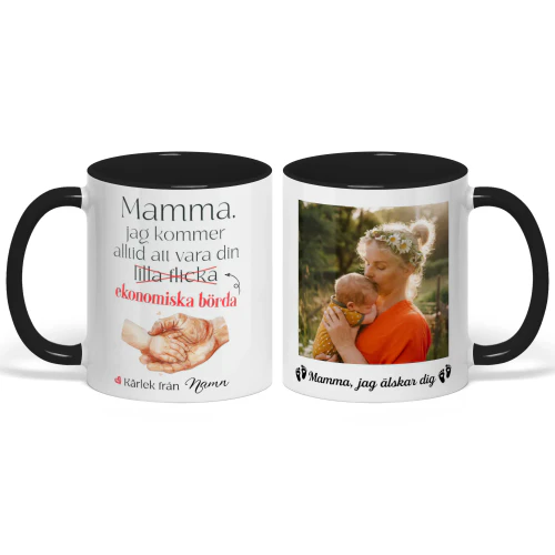 Anpassad Tvåfärgad Mugg För Förstagångsmamma | Rolig Första Mors Dag Present | Jag kommer alltid att vara din ekonomiska börda