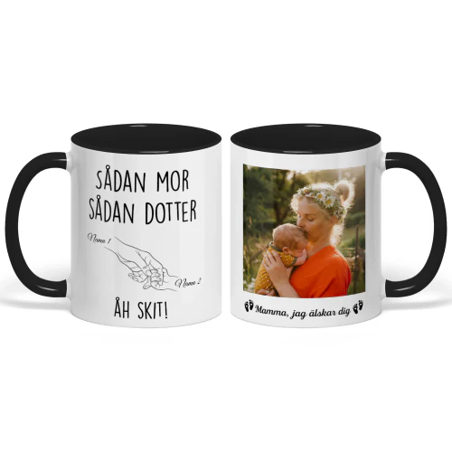 Anpassad Tvåfärgad Mugg För Förstagångsmamma | Rolig Första Mors Dag Dotter Present | Som Mor Som Dotter