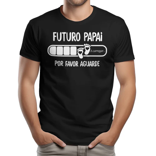 Futuro papai a carregar – Por favor, aguarde | Primeiro presente de Dia do Pai da esposa Celebre o papá em formação Copy
