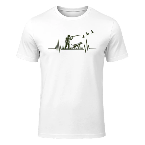 DE - Jagd Herzschlag – Jäger & Jagdhund T-Shirt | Geschenk für Jäger