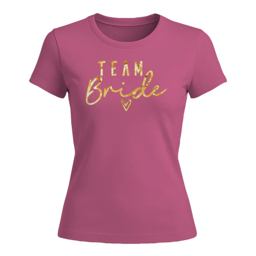Team Bride – Elegant Gold Bridal T-Shirt | Bachelorette Party & Hen Party Shirt