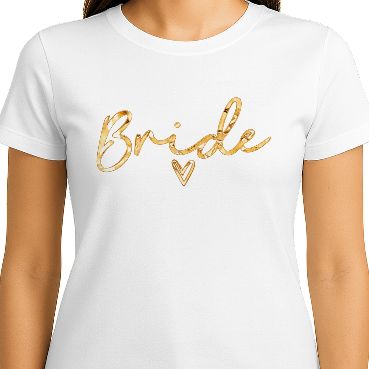 Bride – Elegant Gold Bridal T-Shirt | Bachelorette Party & Hen Party Shirt