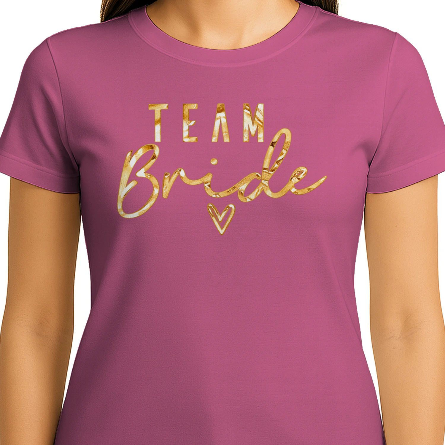 Team Bride – Elegant Gold Bridal T-Shirt | Bachelorette Party & Hen Party Shirt