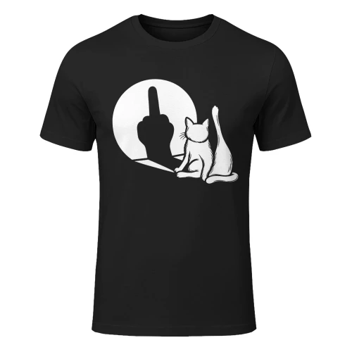 Cat With Attitude – Funny Middle Finger Cat T-Shirt | Sarcastic Cat Tee