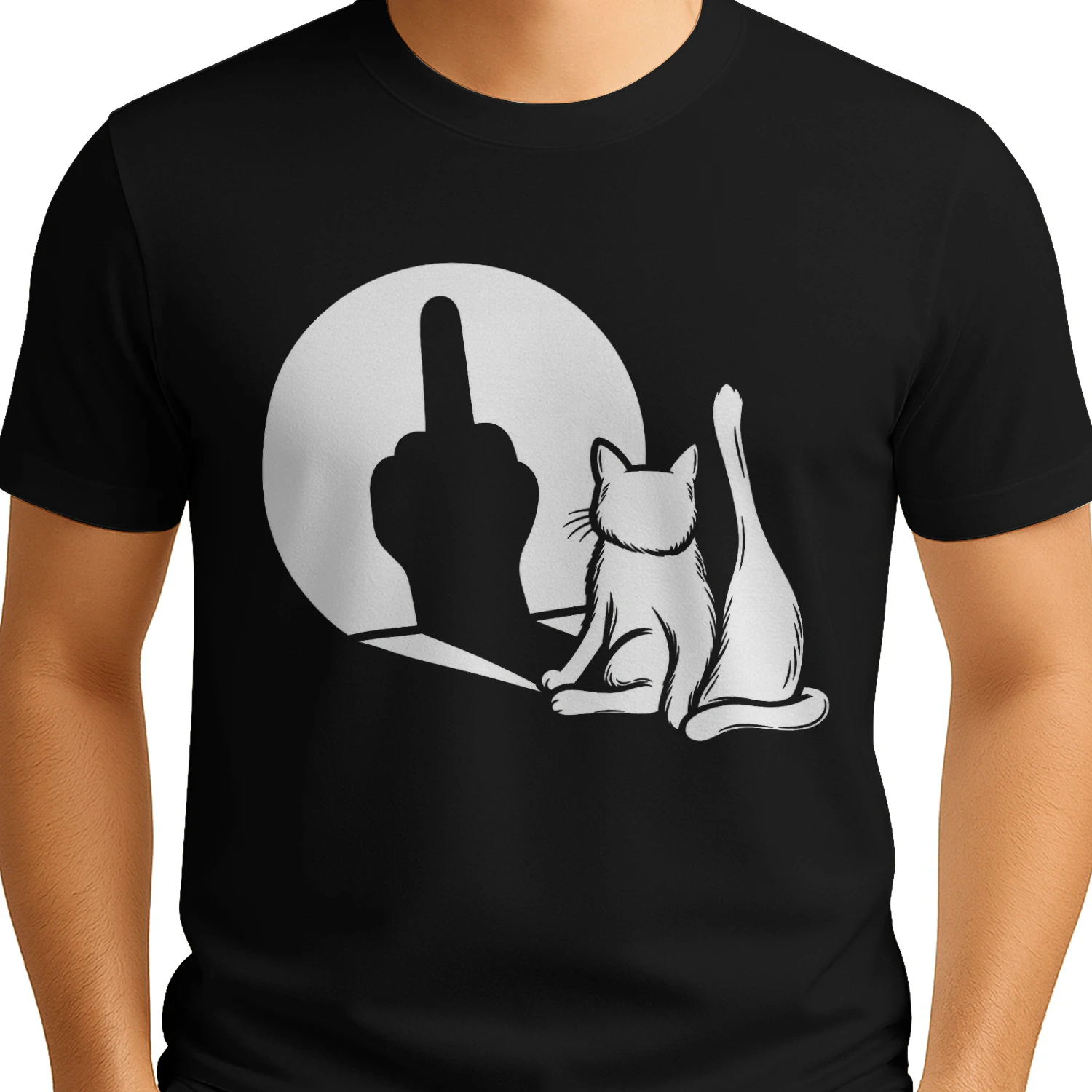 Cat With Attitude – Funny Middle Finger Cat T-Shirt | Sarcastic Cat Tee