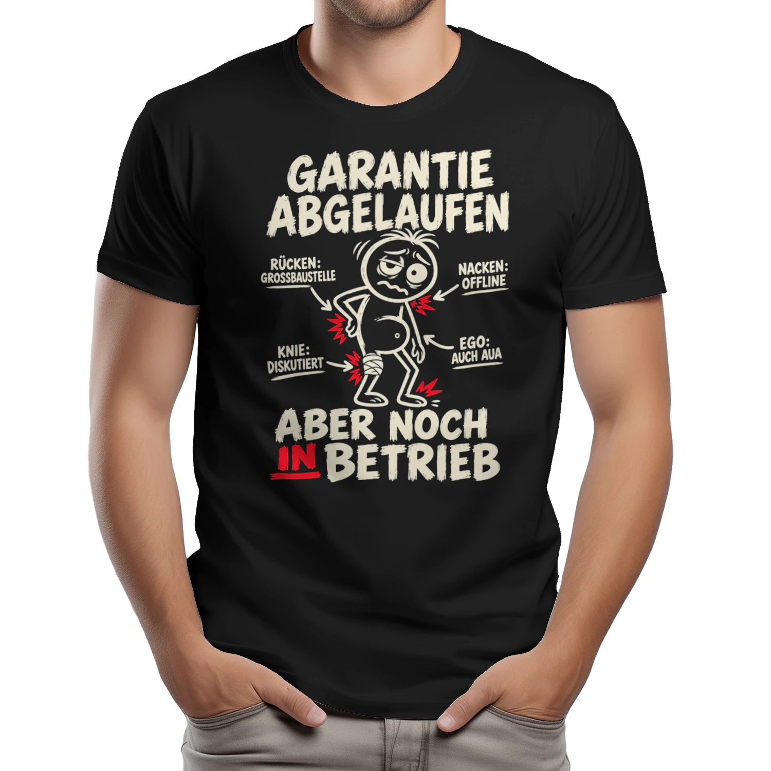 Garantie Abgelaufen – Aber Noch in Betrieb | Lustiges Herren T-Shirt