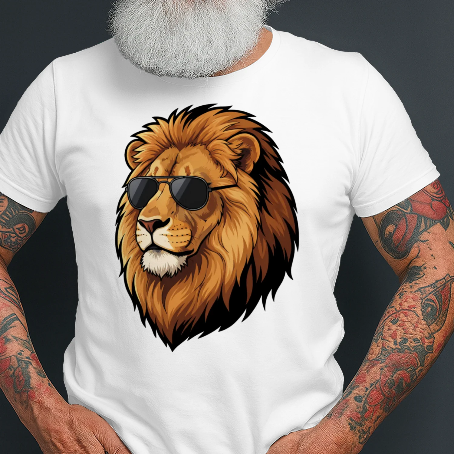 Cool Lion Wearing Black Aviator Sunglasses King Of Jungle Graphic