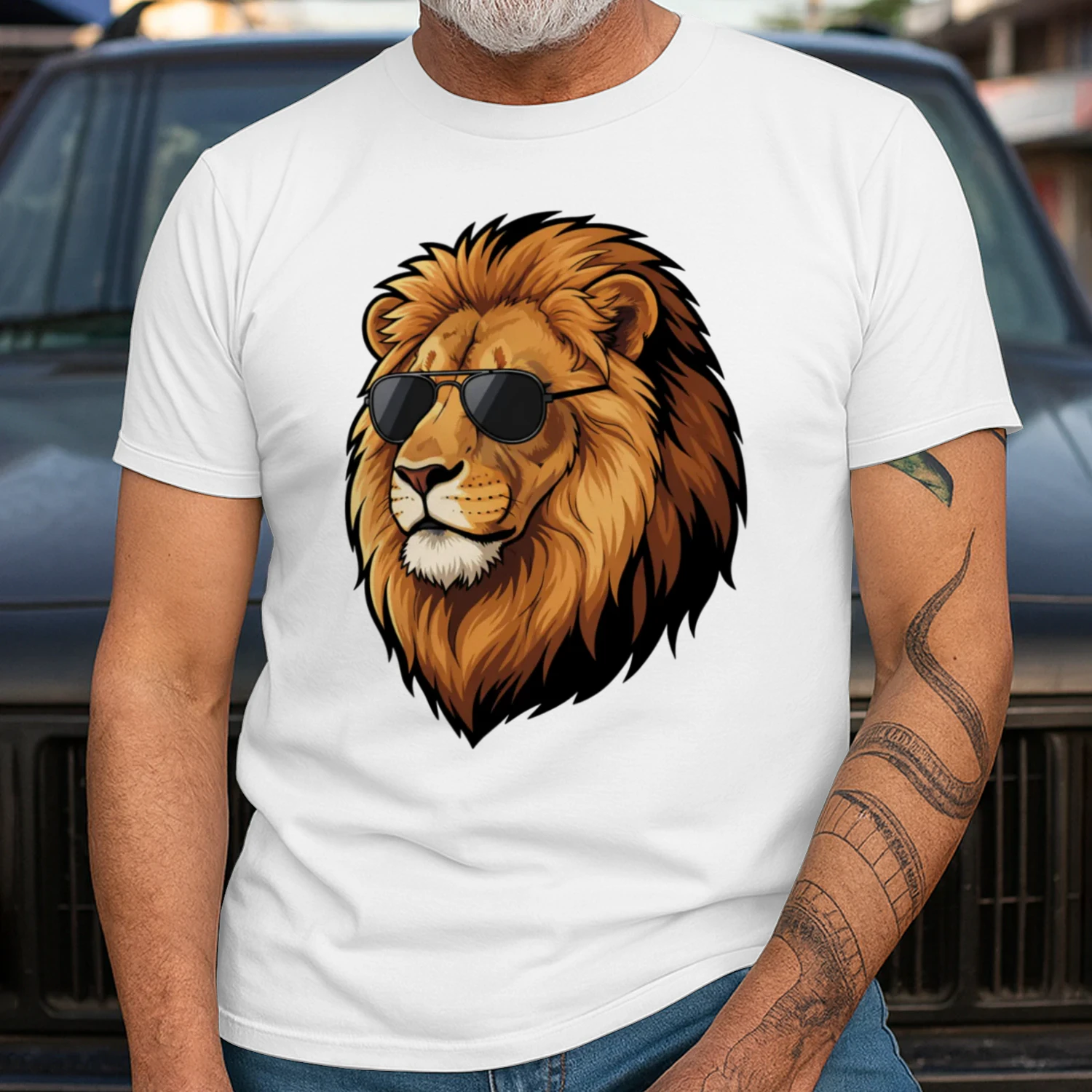 Cool Lion Wearing Black Aviator Sunglasses King Of Jungle Graphic