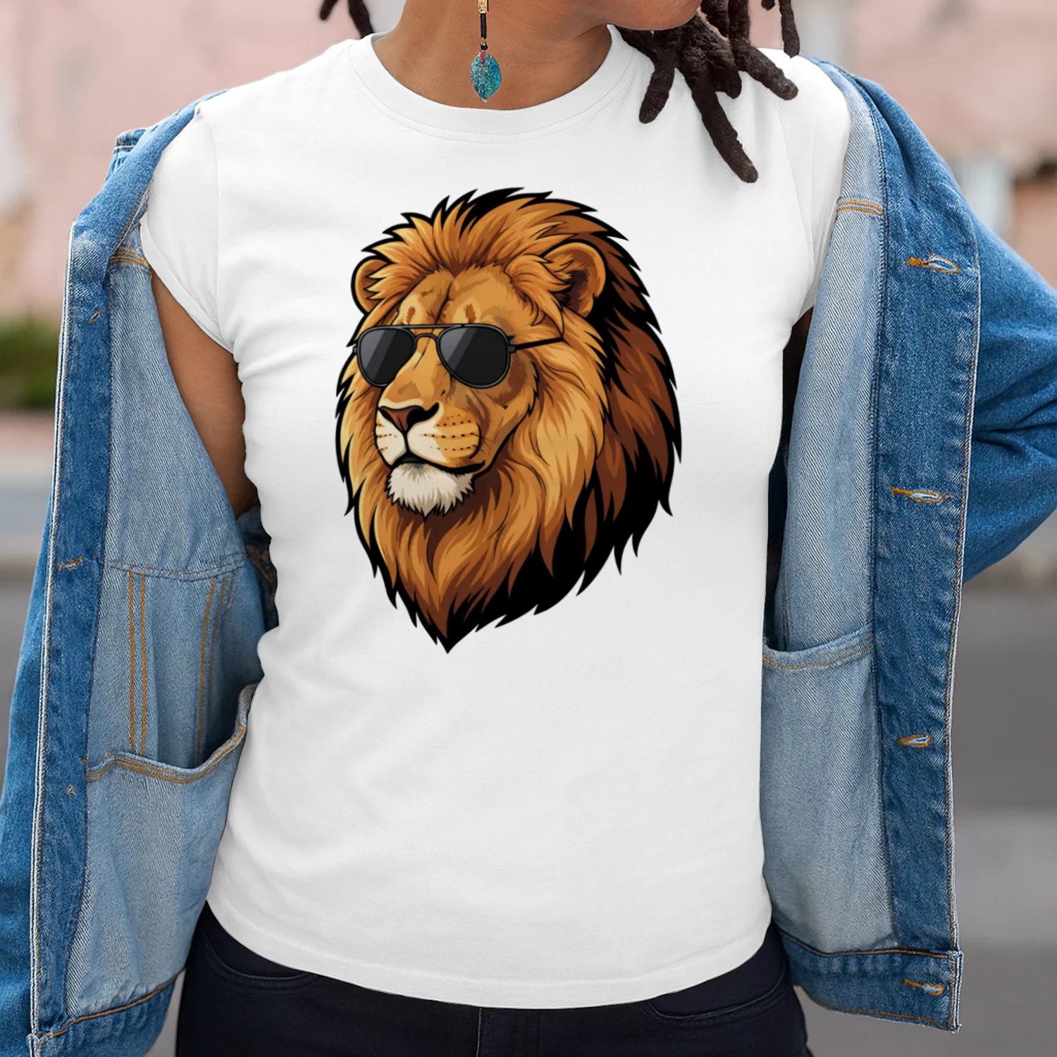 Cool Lion Wearing Black Aviator Sunglasses King Of Jungle Graphic