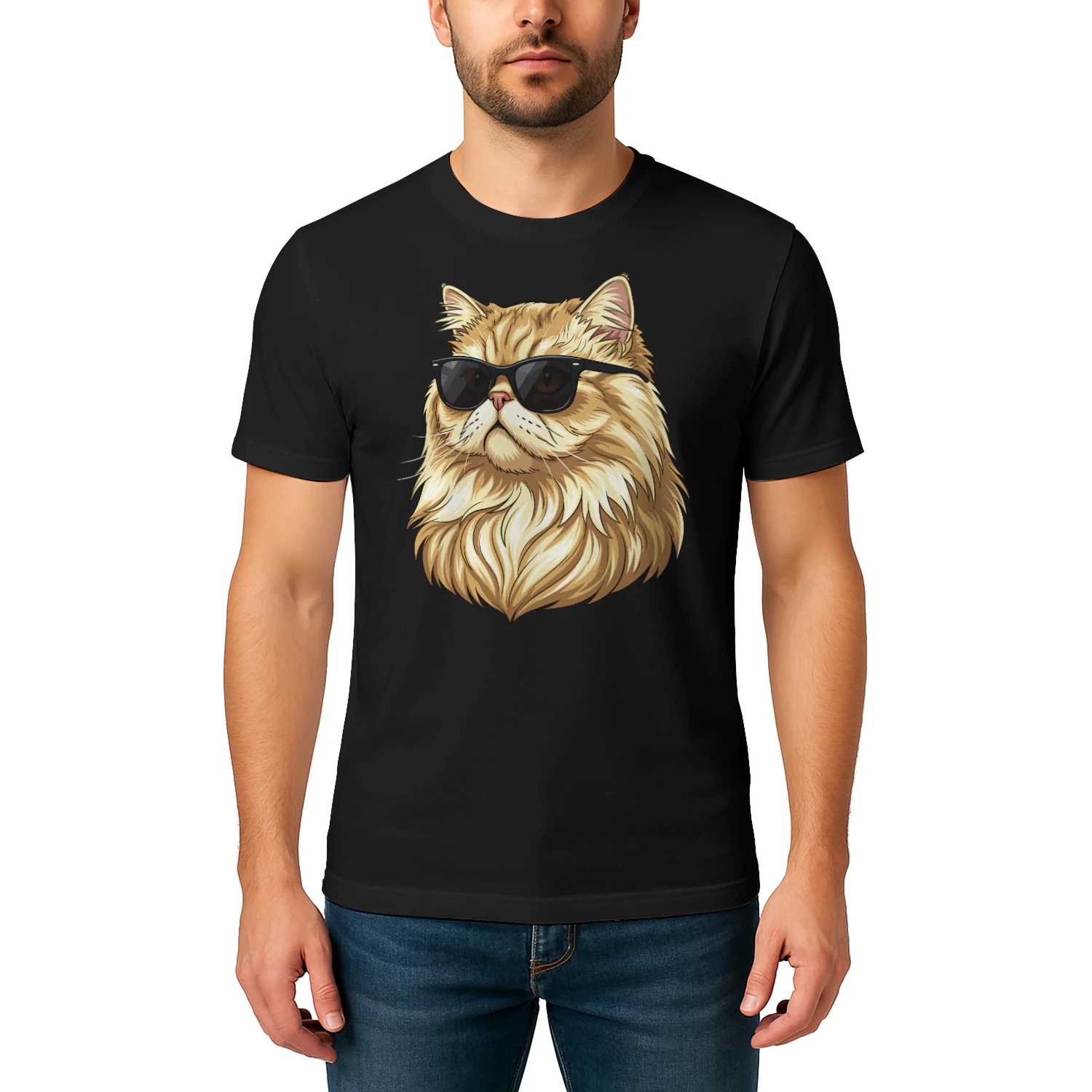 Cool Persian Cat Wearing Sunglasses Retro Cute Pet Graphic