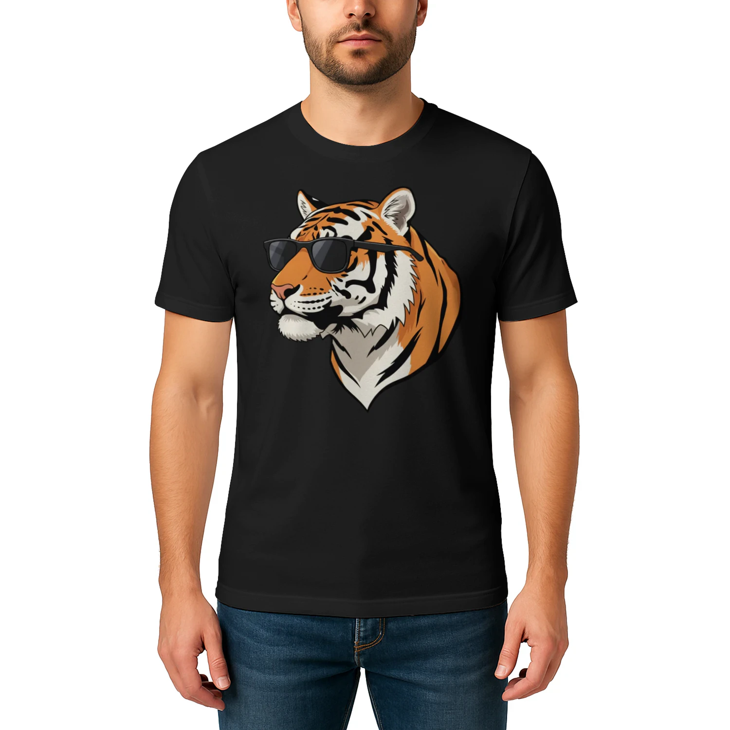 Cool Tiger Wearing Black Sunglasses Retro Wildlife Graphic