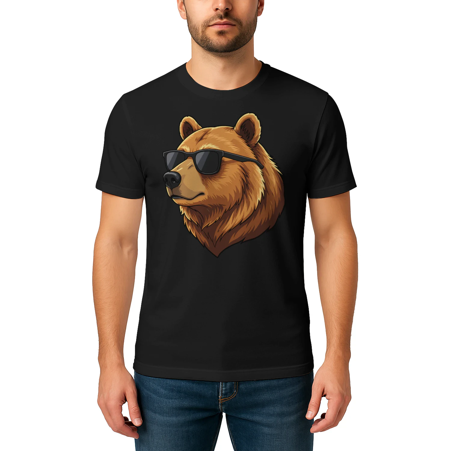 Cool Bear Wearing Black Sunglasses Retro Outdoor Wildlife Graphic