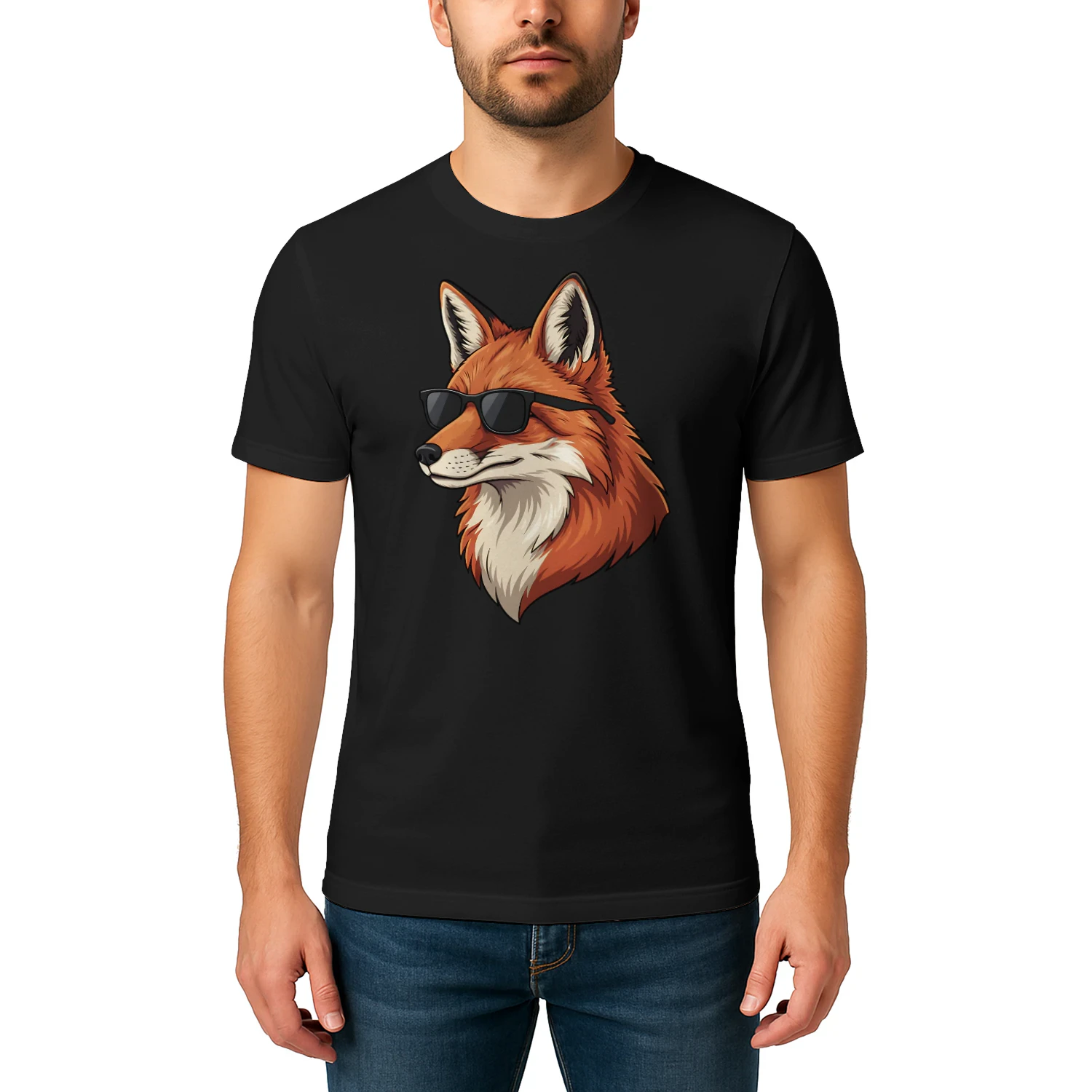 Cool Red Fox Wearing Black Sunglasses Retro Wildlife Graphic