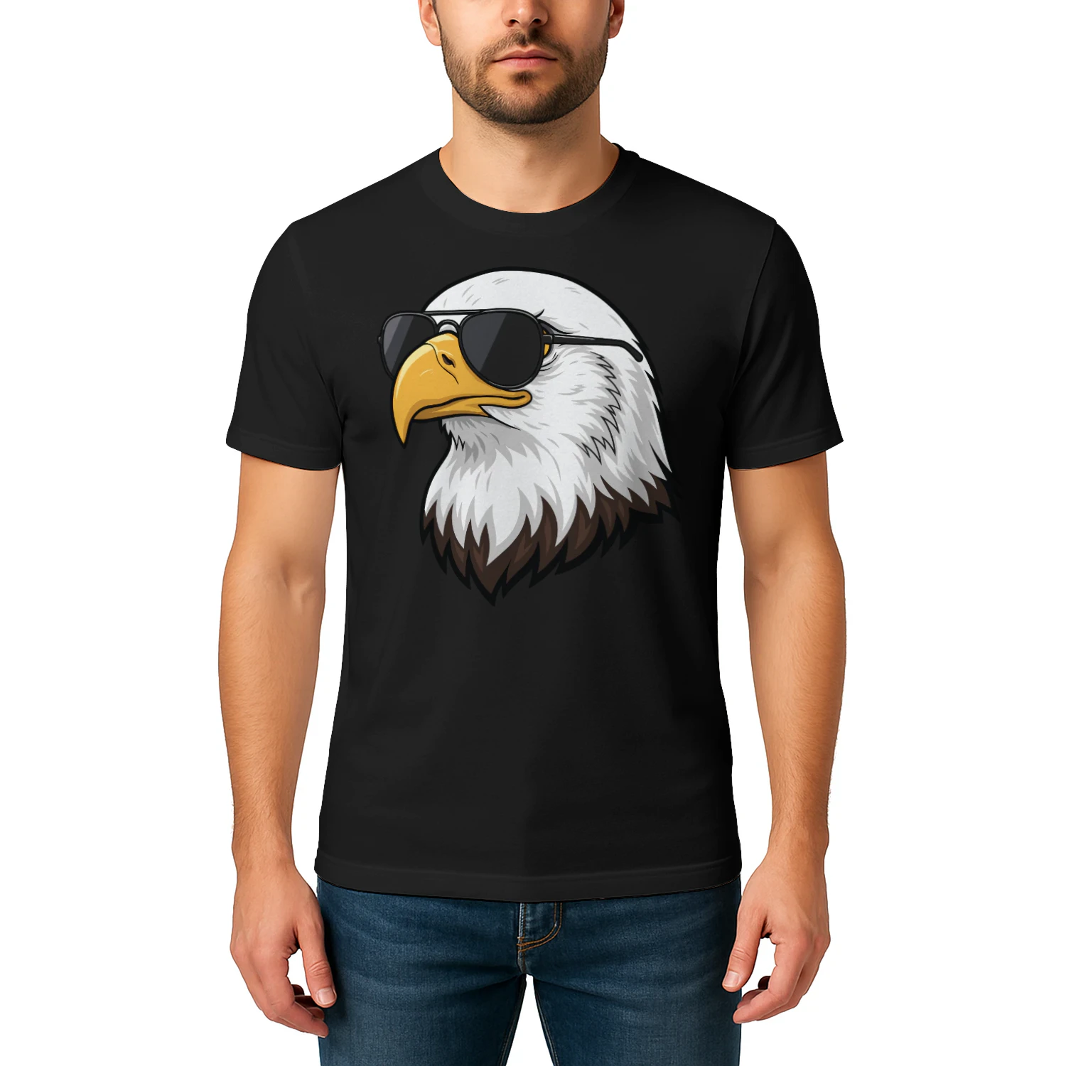 Cool Bald Eagle Wearing Black Aviator Sunglasses Patriotic Graphic