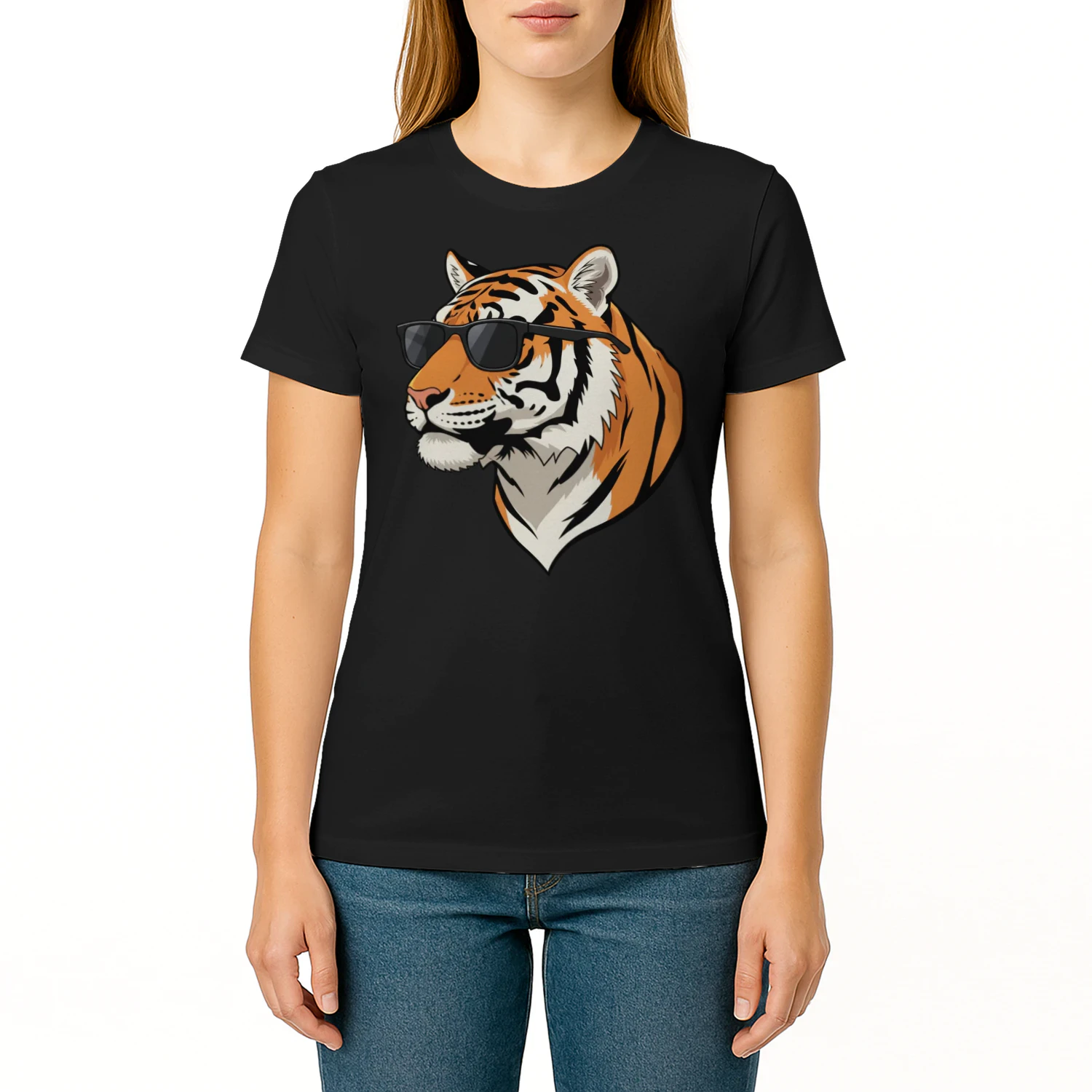 Cool Tiger Wearing Black Sunglasses Retro Wildlife Graphic