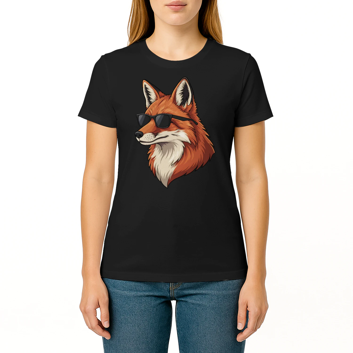 Cool Red Fox Wearing Black Sunglasses Retro Wildlife Graphic