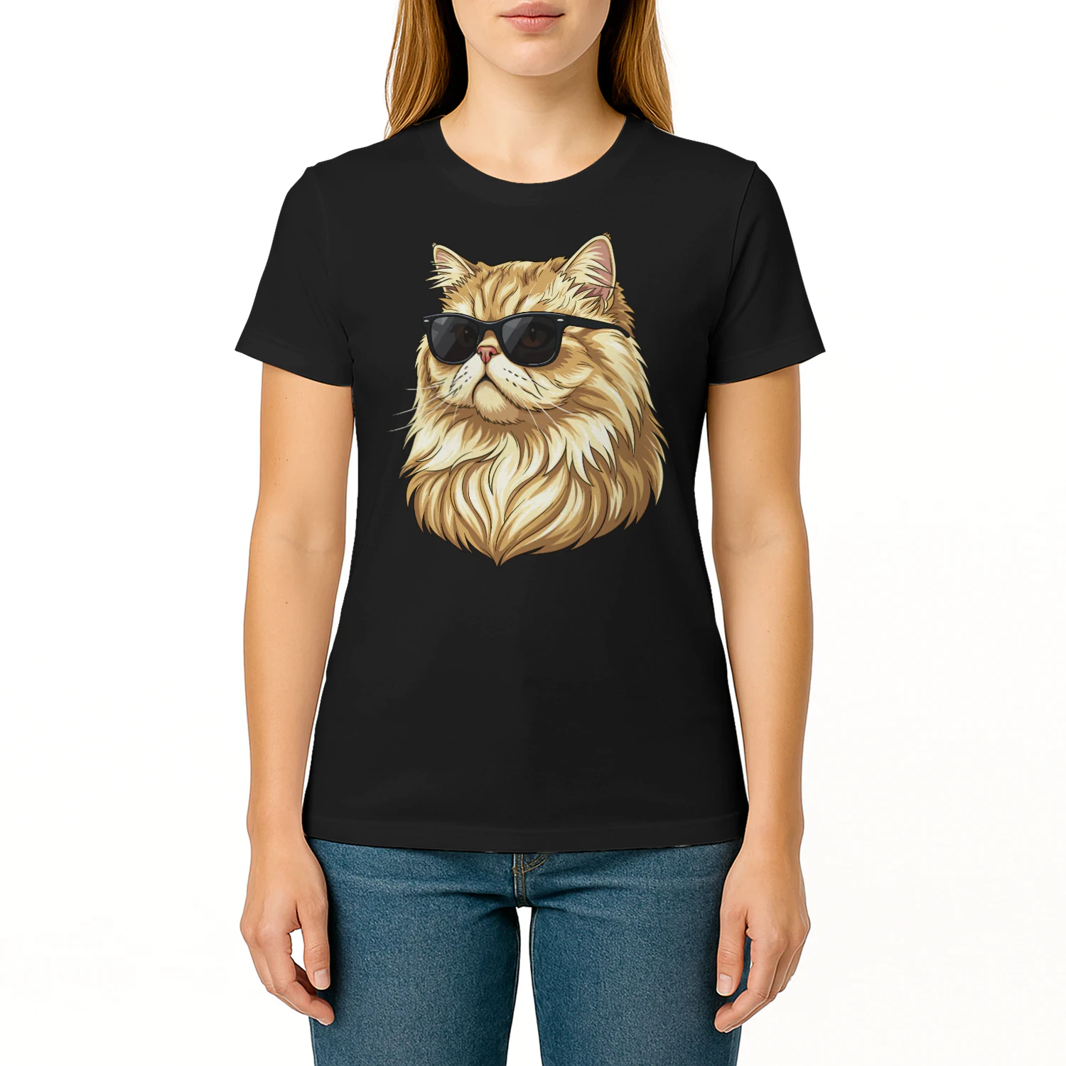Cool Persian Cat Wearing Sunglasses Retro Cute Pet Graphic