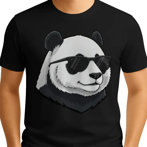 Cool Panda Wearing Black Sunglasses Retro Cute Animal Graphic
