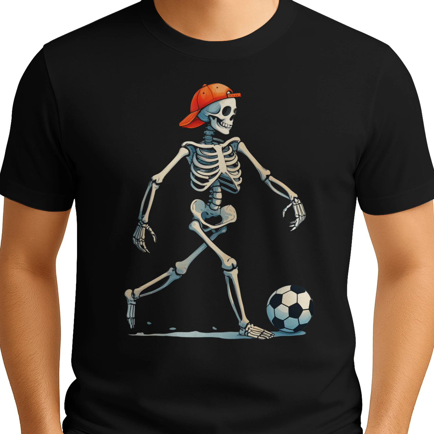 Funny Skeleton Playing Soccer Halloween T-Shirt