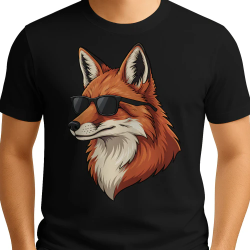 Cool Red Fox Wearing Black Sunglasses Retro Wildlife Graphic