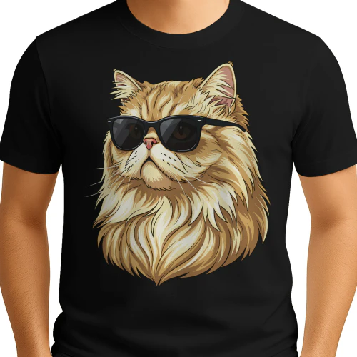 Cool Persian Cat Wearing Sunglasses Retro Cute Pet Graphic
