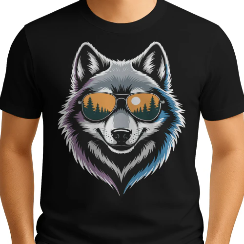 Cool Wolf Aviator Sunglasses Vintage Sunset Forest Wilderness