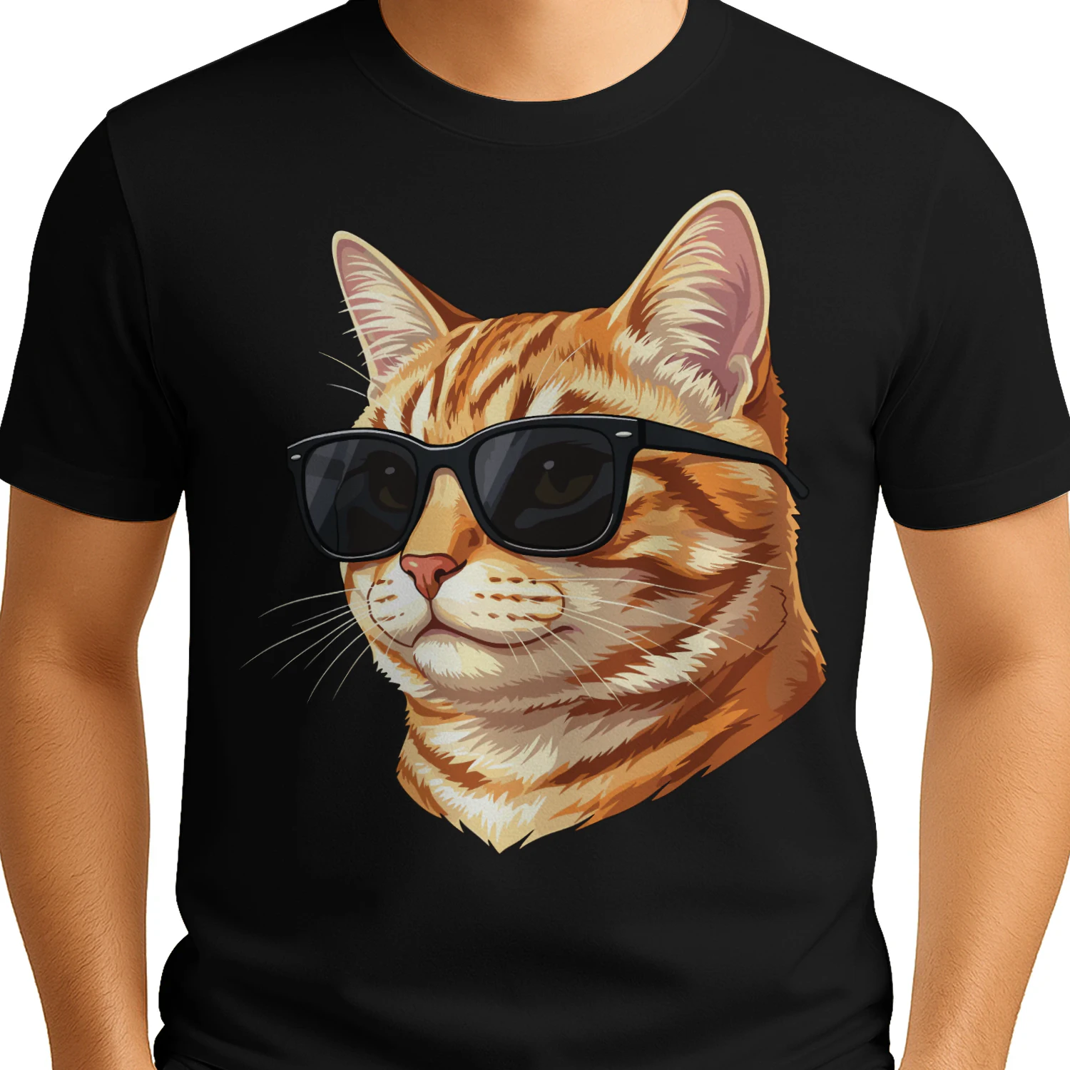 Cool Orange Tabby Cat Wearing Sunglasses Retro Cute Pet Graphic
