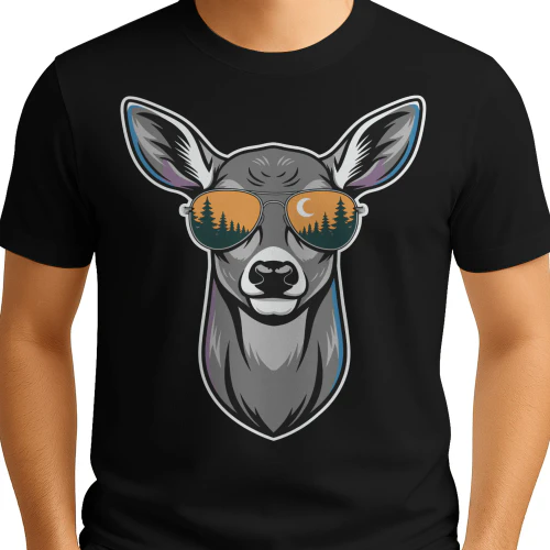 Cool Deer Aviator Sunglasses Vintage Sunset Forest Wilderness