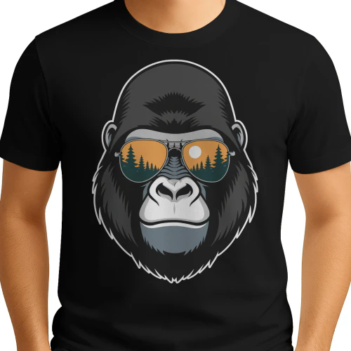 Cool Gorilla Aviator Sunglasses Vintage Sunset Forest Wilderness