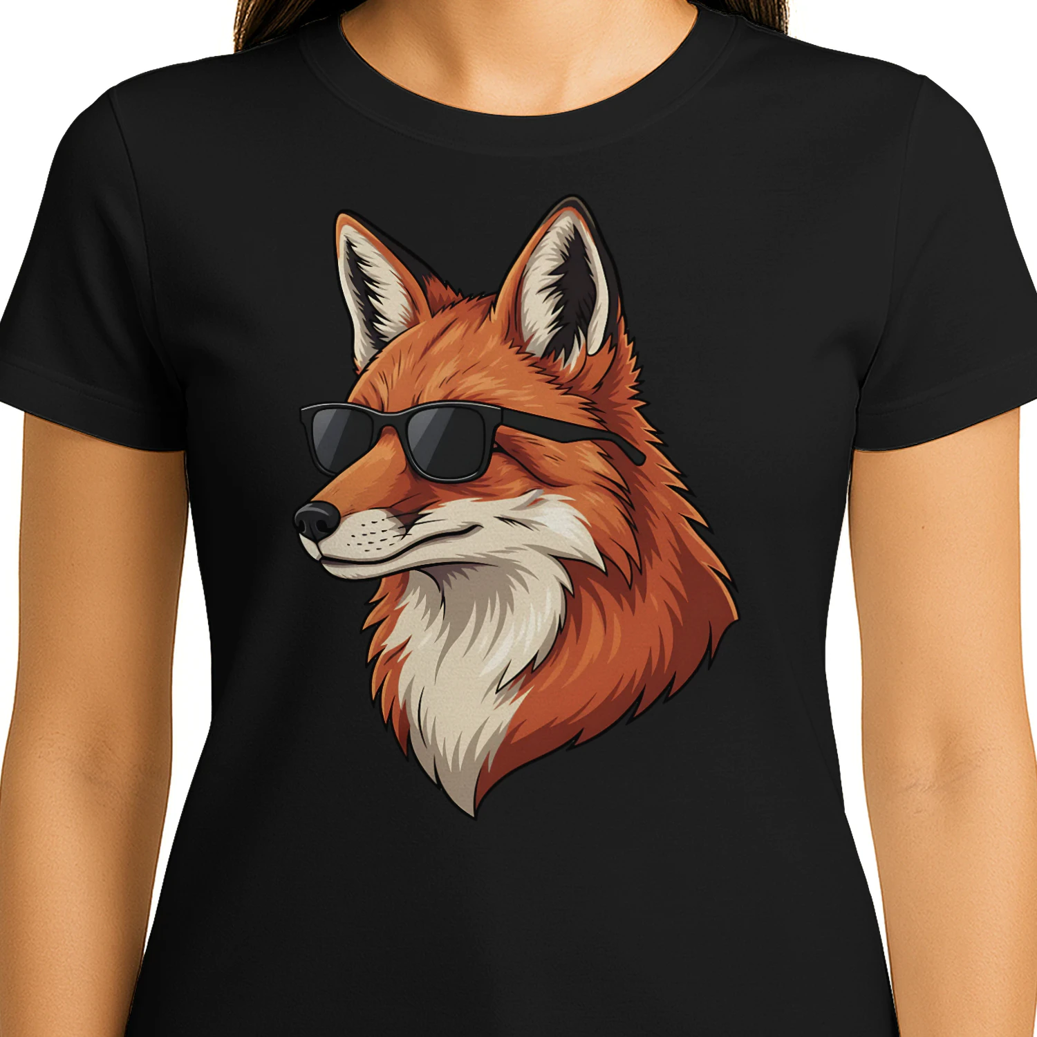 Cool Red Fox Wearing Black Sunglasses Retro Wildlife Graphic