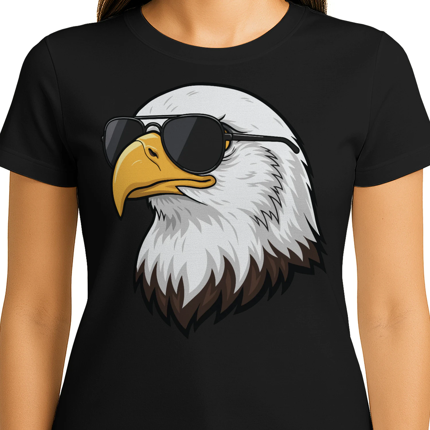 Cool Bald Eagle Wearing Black Aviator Sunglasses Patriotic Graphic