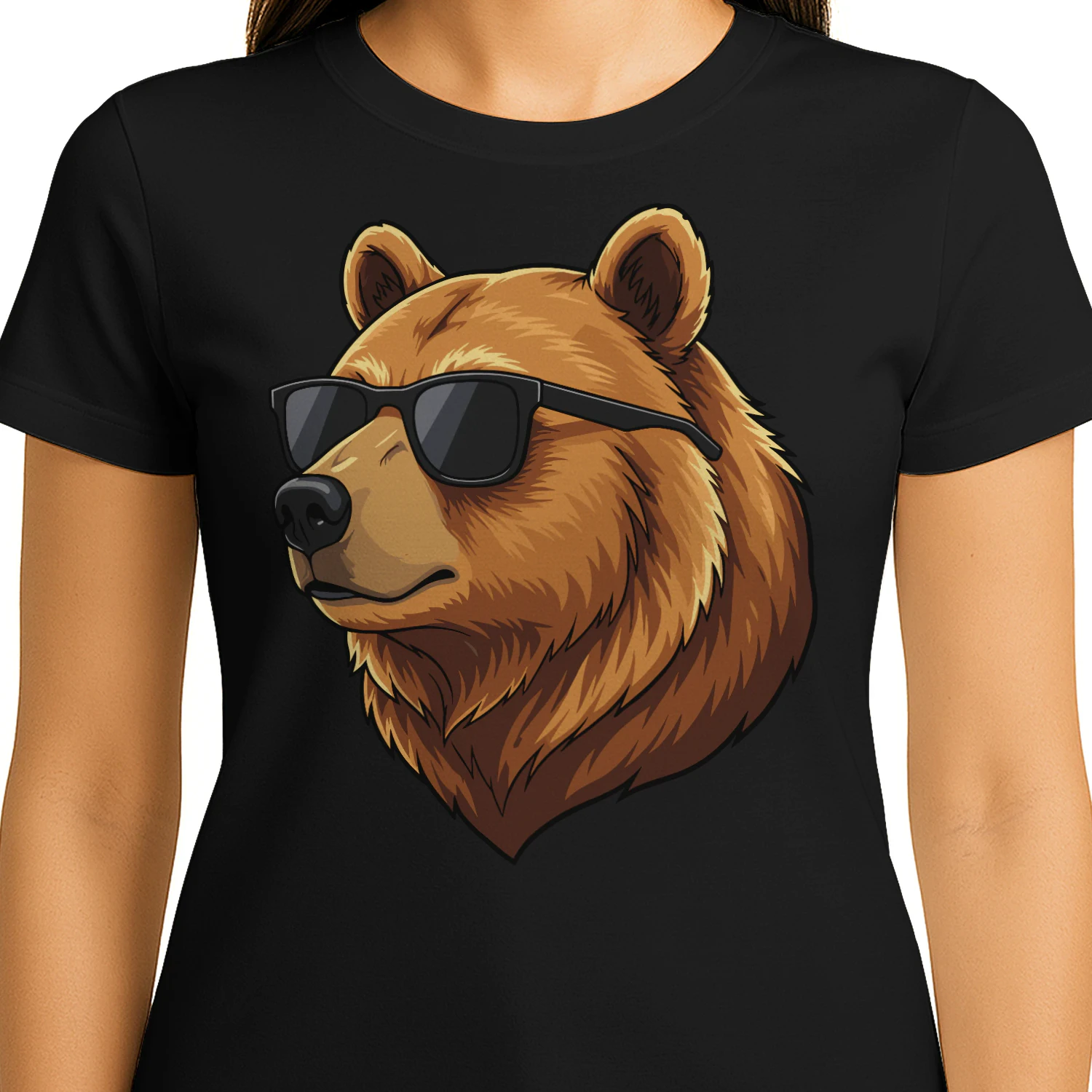 Cool Bear Wearing Black Sunglasses Retro Outdoor Wildlife Graphic