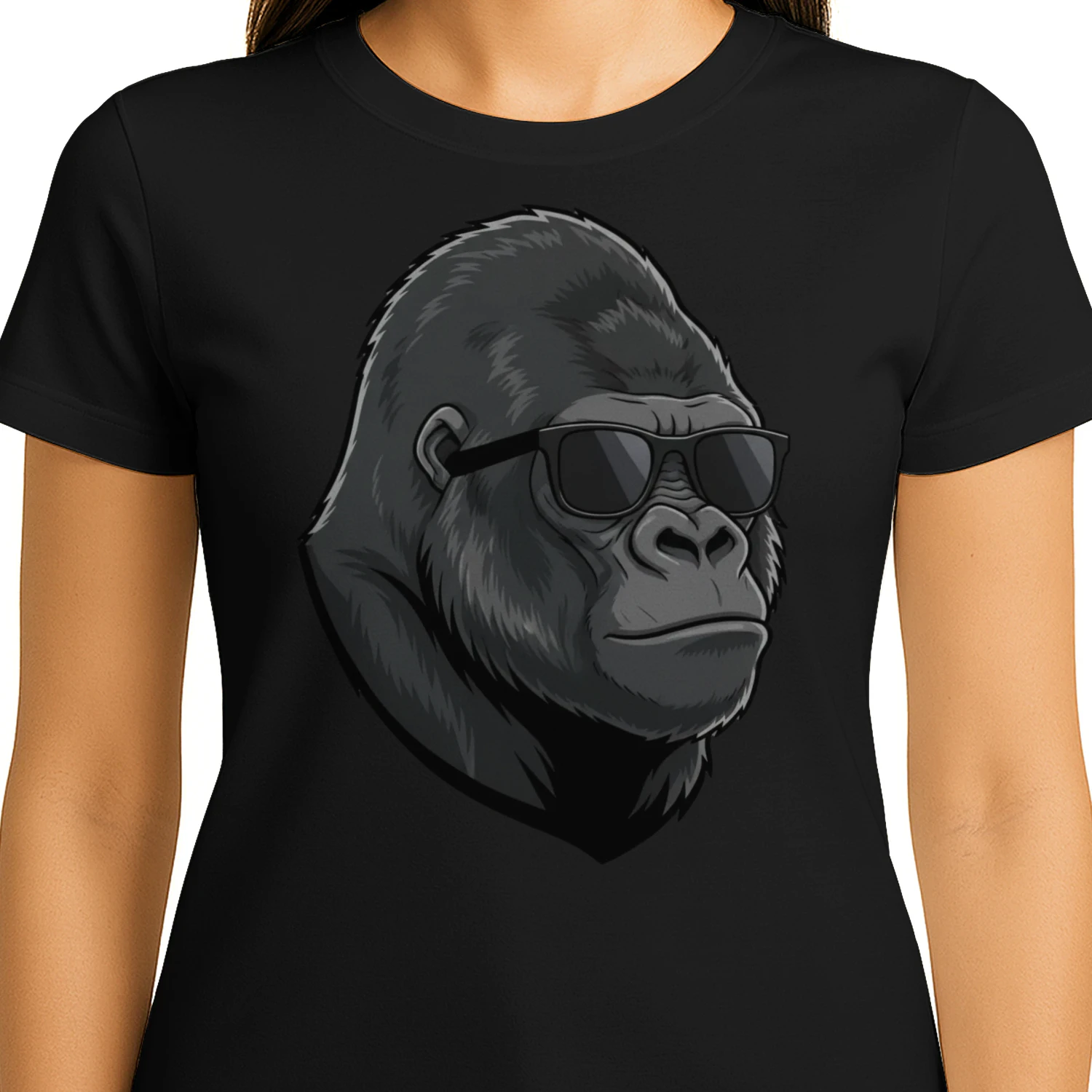 Cool Gorilla Wearing Black Sunglasses Retro Silverback Graphic