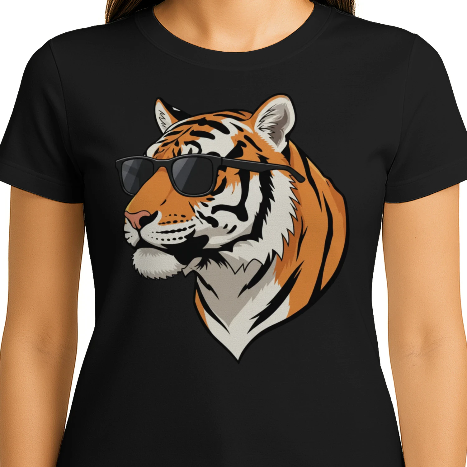 Cool Tiger Wearing Black Sunglasses Retro Wildlife Graphic